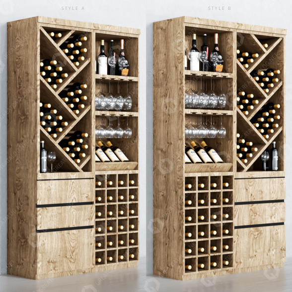 Mueble bar y botellas Drink Set 10 Modelo 3D
