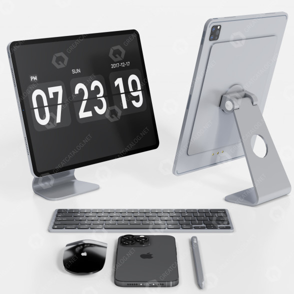 Computer and Phone Apple Set 05 3D model