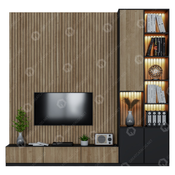 TV-Hängeelemente und Dekoration Set 04 3D-Modell