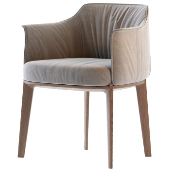 Стілець Poltrona Frau Archibald Fabric Easy 3D модель