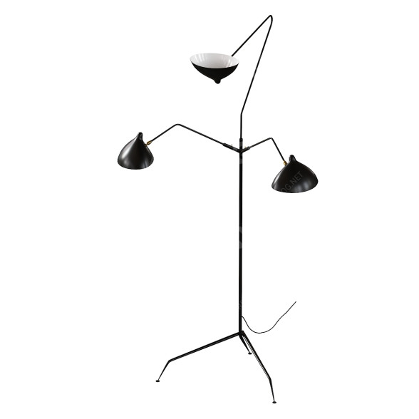 Торшер Serge Mouille Lampadaire 3 Bras 3D модель
