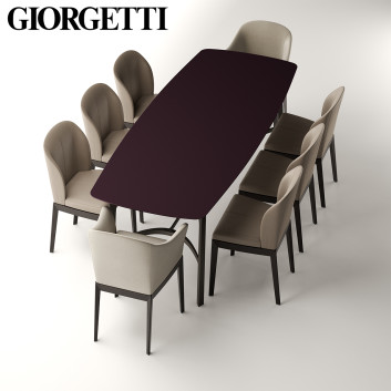 Table and Chairs  Giorgetti Normal 3D model