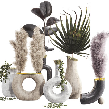 Pflanzen und Töpfe Sammlung Set 12