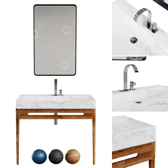 Bathroom Maami Home Set 8 Phra Nang 3D model