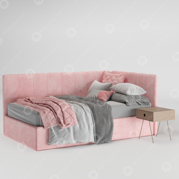 Bed and Bedside Table Modern by Bodes 3D model