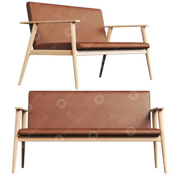 Sofa Karpenter Vintage Wooden 3D-Modell