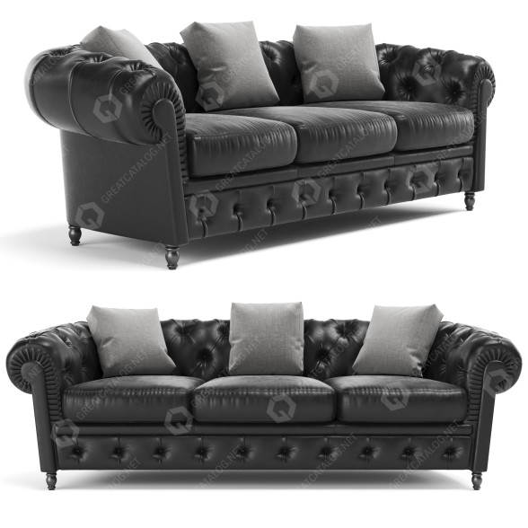 Sofa Berto Chester 01 model 3D
