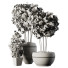 Flowerpots Indoor Plant Set 01 - 3dartist-rahimi
