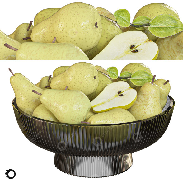 Фрукти Glass Pear 3D модель