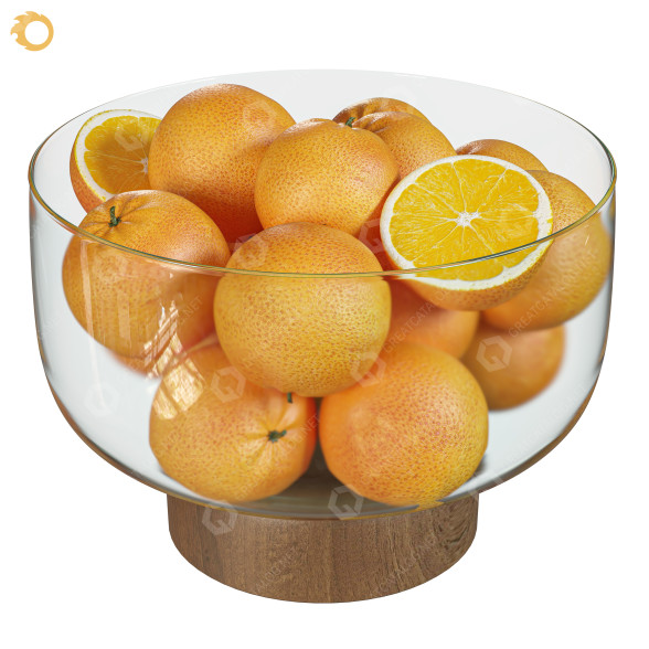 Obst Glass Orange 3D-Modell