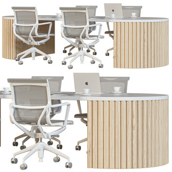 Workspace Oval Wood Table 3D model