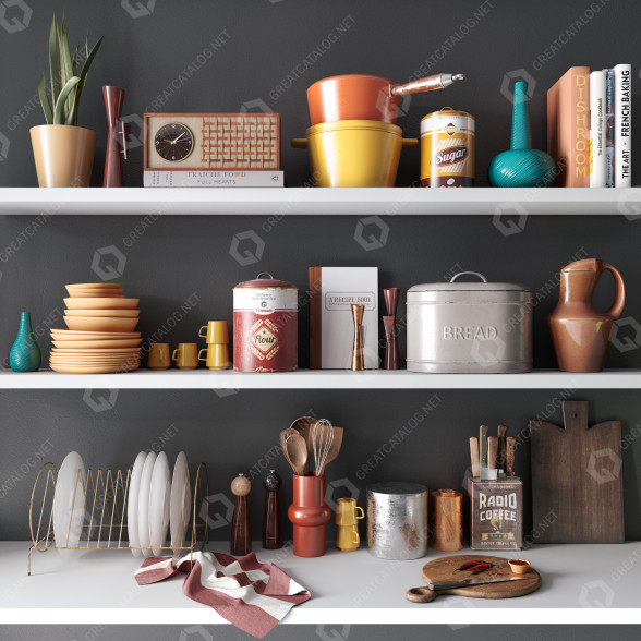 Декор Big Set Kitchen 3D модель