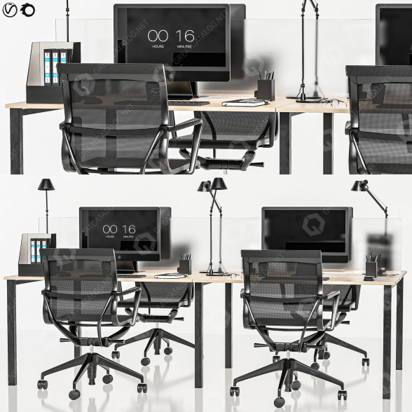 Przestrzeń robocza Office Set 110 model 3D