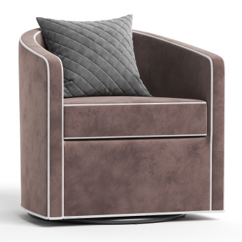 Крісло Lengby Wide Velvet Swivel Barrel