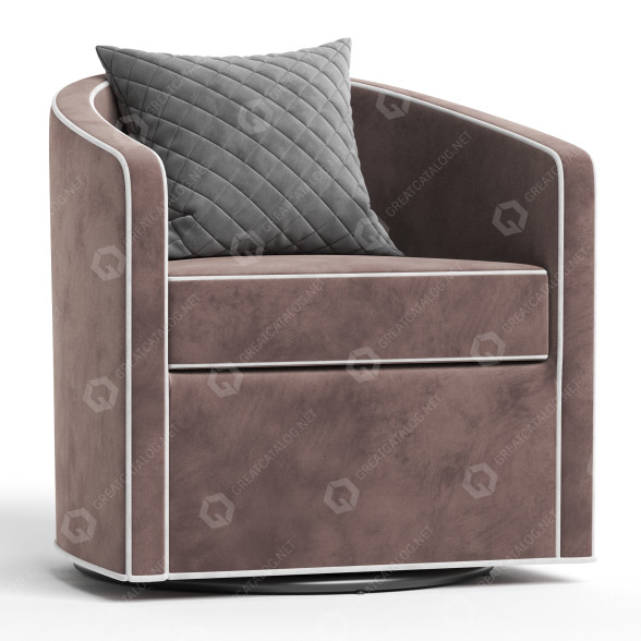 Крісло Lengby Wide Velvet Swivel Barrel 3D модель