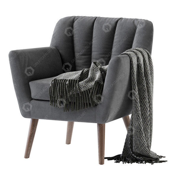 Fauteuil GDF Studio Madelyn Mid Century Modern Fabric Club modèle 3D
