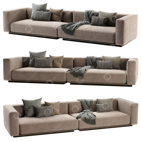 Sofa Flexform Grandemare Biege 3D-Modell