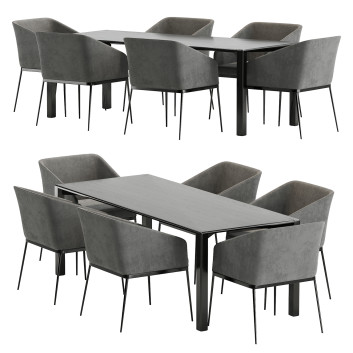 Стіл та стільці Expormim Aodt Black, Senso