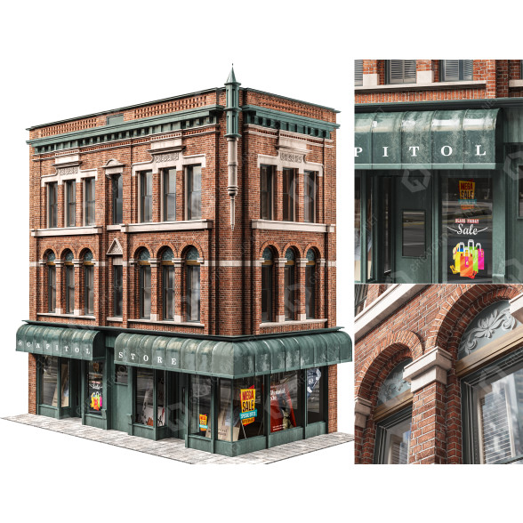 Building Old Brick 3D model