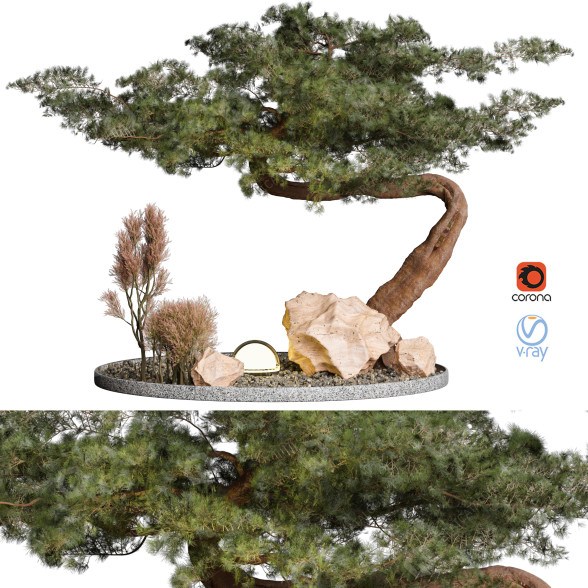 Tree and Bushes Outdoor Plant 69 3D model