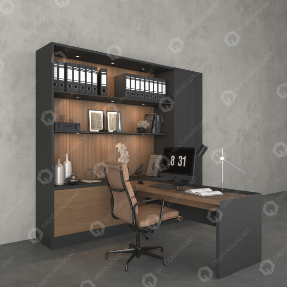 Przestrzeń robocza Office Furniture model 3D