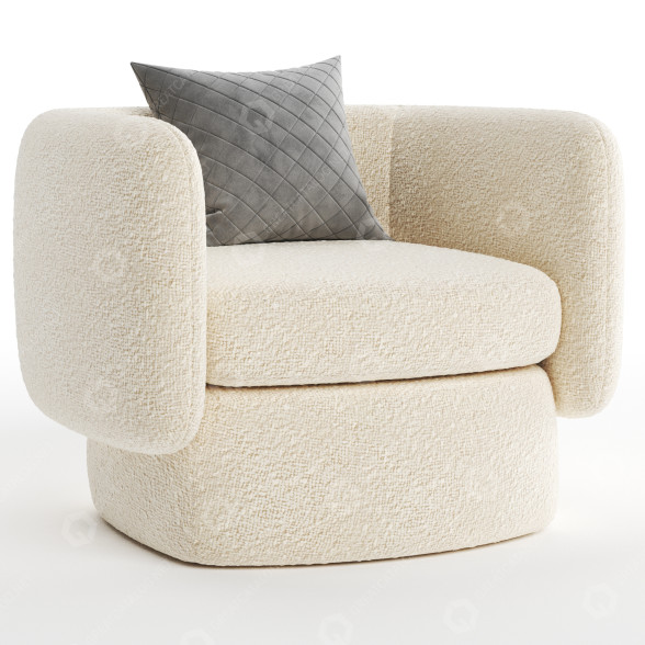 Sillón Joss & Main Keating Wide Barrel Modelo 3D