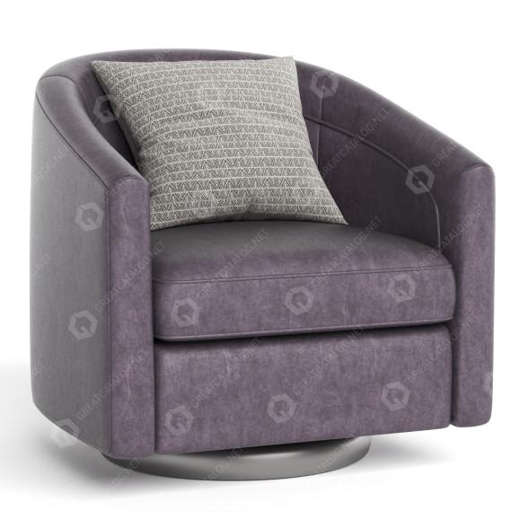 Sillón Kiersten Wide Swivel Barrel by Sand & Stable Modelo 3D