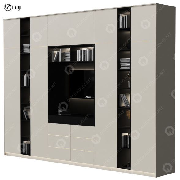 TV-Hängeelemente und Dekoration Furniture Composition 2 3D-Modell