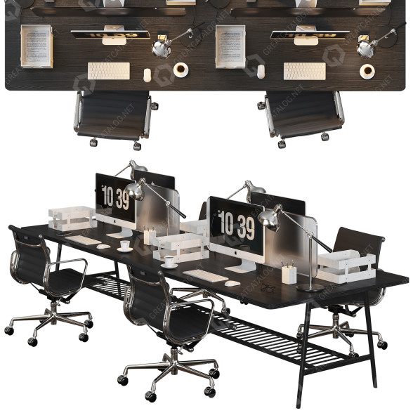 Workspace Furniture Set 10 3D model
