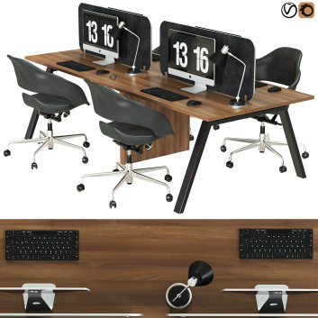 Arbeitsbereich  Furniture Set 05 3D-Modell