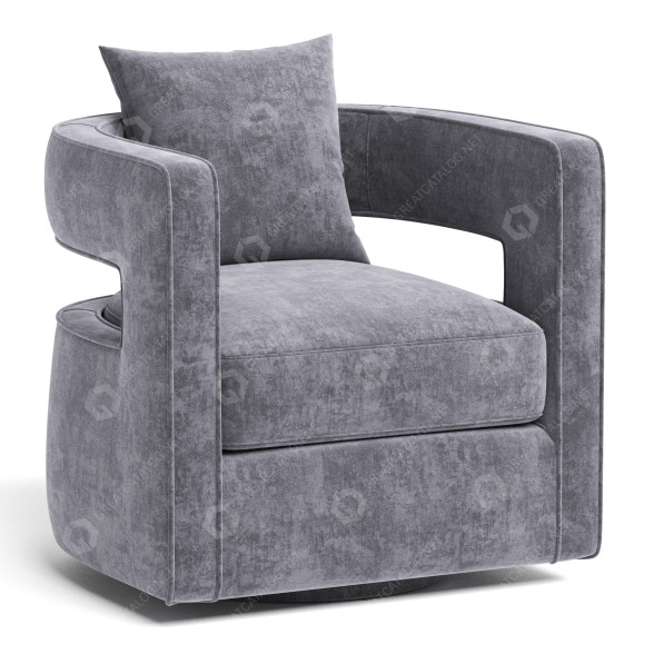 Sillón Joss & Main Wide Velvet Swivel Barrel Modelo 3D