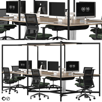 Arbeitsbereich  Office Set 3 3D-Modell