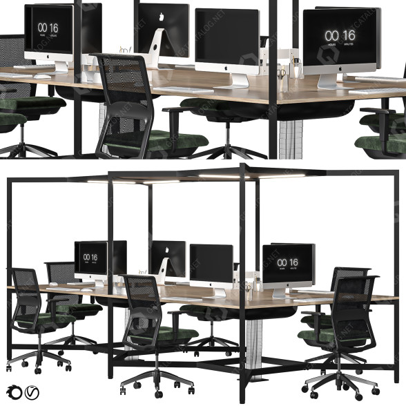 Arbeitsbereich Office Set 3 3D-Modell