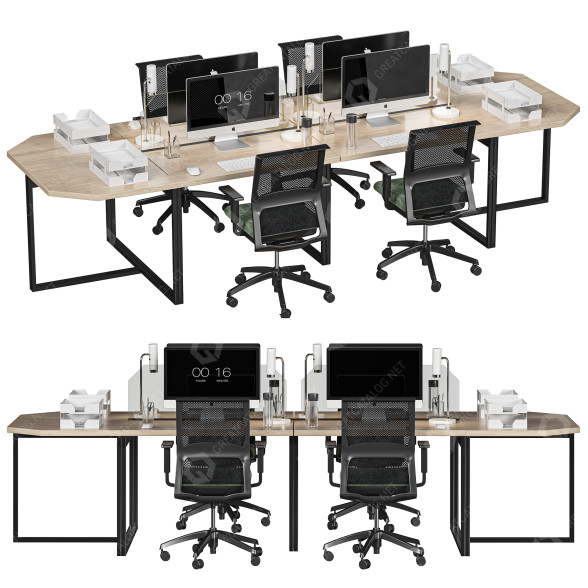 Workspace Hexagon Office Set 3D model