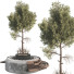 Drzewo i ławka Outdoor Plant Set 06 - mio
