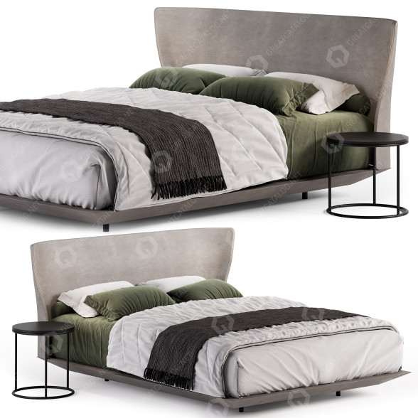 Bett und Nachttischchen B&B Italia Alys 3D-Modell