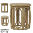 Table de chevet Round Natural Rattan - Nazirov