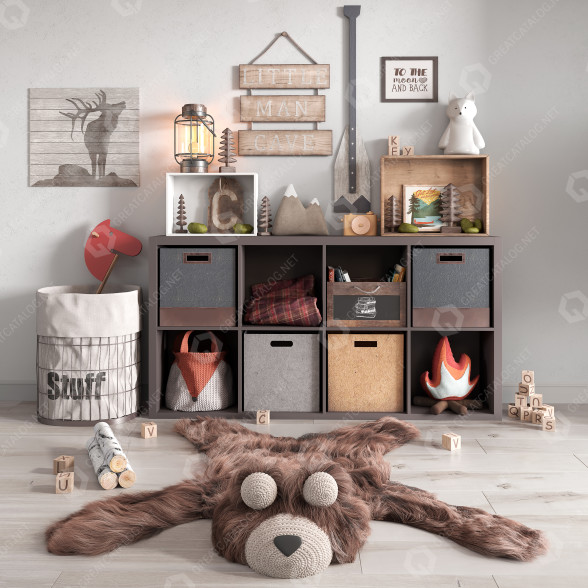 Kids Room Set for a Nursery in Camp Style 3D model