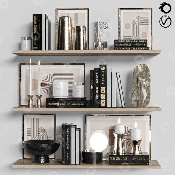 Декор Set Black Gold 3D модель