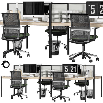 Arbeitsbereich  Office Furniture Modern 3D-Modell