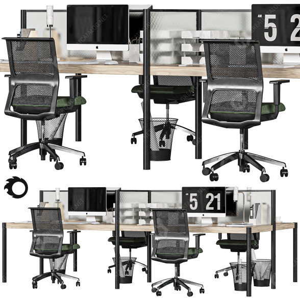Workspace Office Furniture Modern 3D model