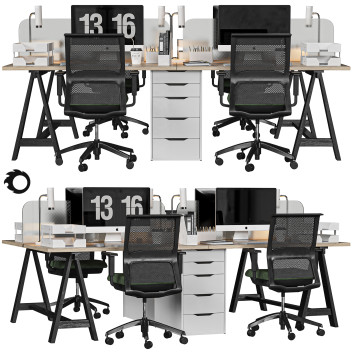 Espacio de trabajo Office Furniture 4 Modelo 3D