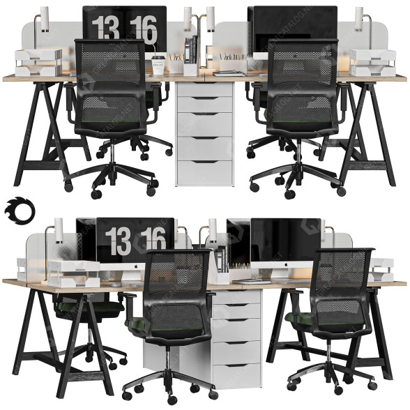 Workspace Office Furniture 4 3D model