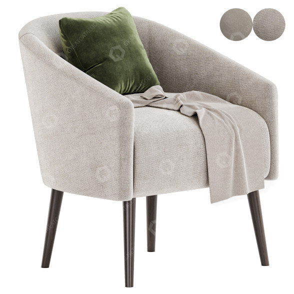Armchair West Elm Curved Nest 3D model