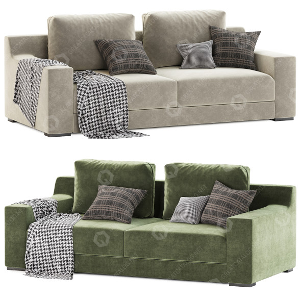 Sofa West Elm Dalton 2 Seats 3D model