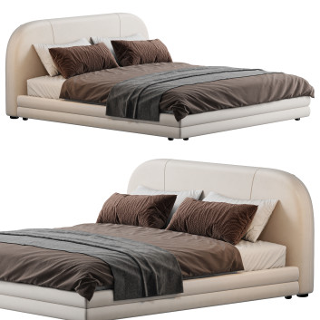 Bed  Modern King Upholstered Platform 3D model