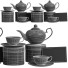 Vaisselle Tea Set Black Gold - 3dartistaskari1370