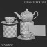 Vaisselle Tea Set Black Gold - 3dartistaskari1370
