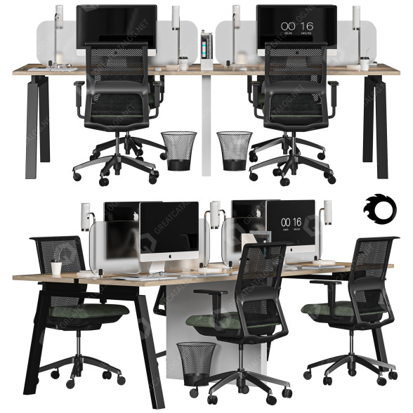 Przestrzeń robocza Modern Office Furniture model 3D