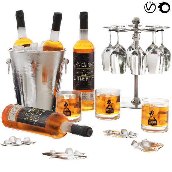 Bebida Viskey Set Modelo 3D